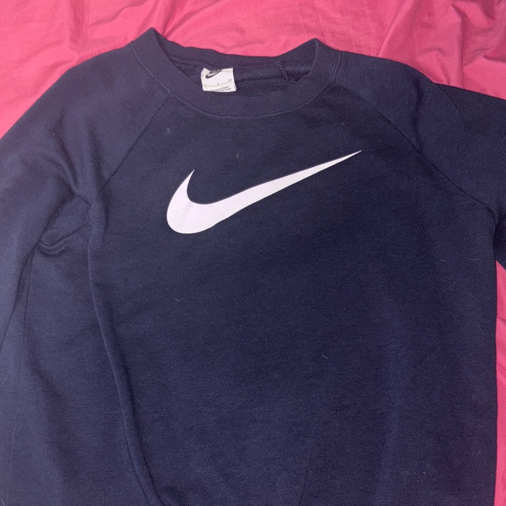 Nike Dark Blue Crewneck with White Swoosh